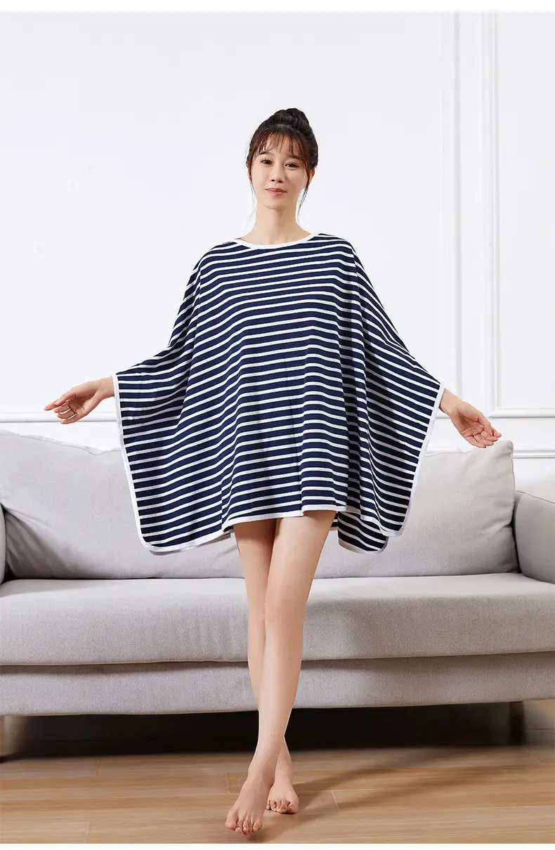 Cotton Striped Breastfeeding Shawl Spring Autumn Cover — feature 11