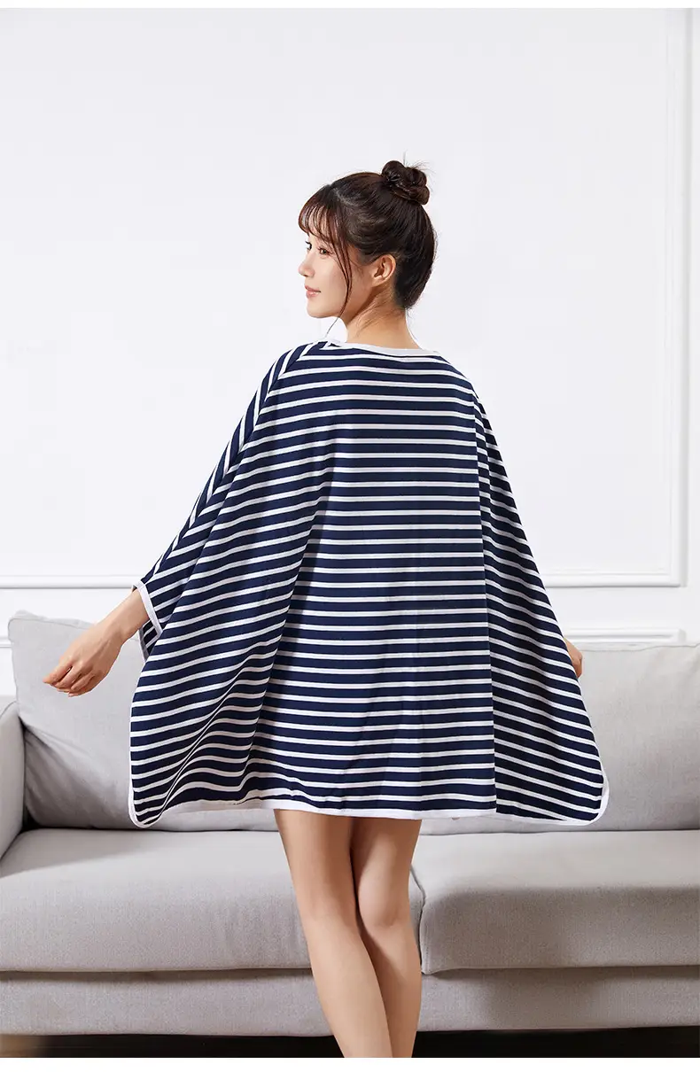 Cotton Striped Breastfeeding Shawl Spring Autumn Cover — feature 13