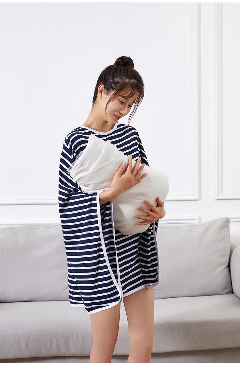 Cotton Striped Breastfeeding Shawl Spring Autumn Cover — feature 14