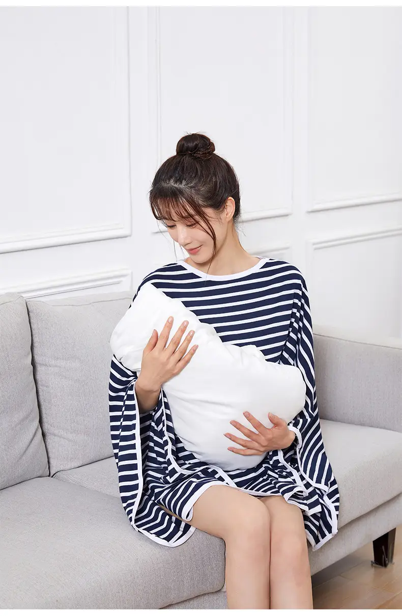 Cotton Striped Breastfeeding Shawl Spring Autumn Cover — feature 15