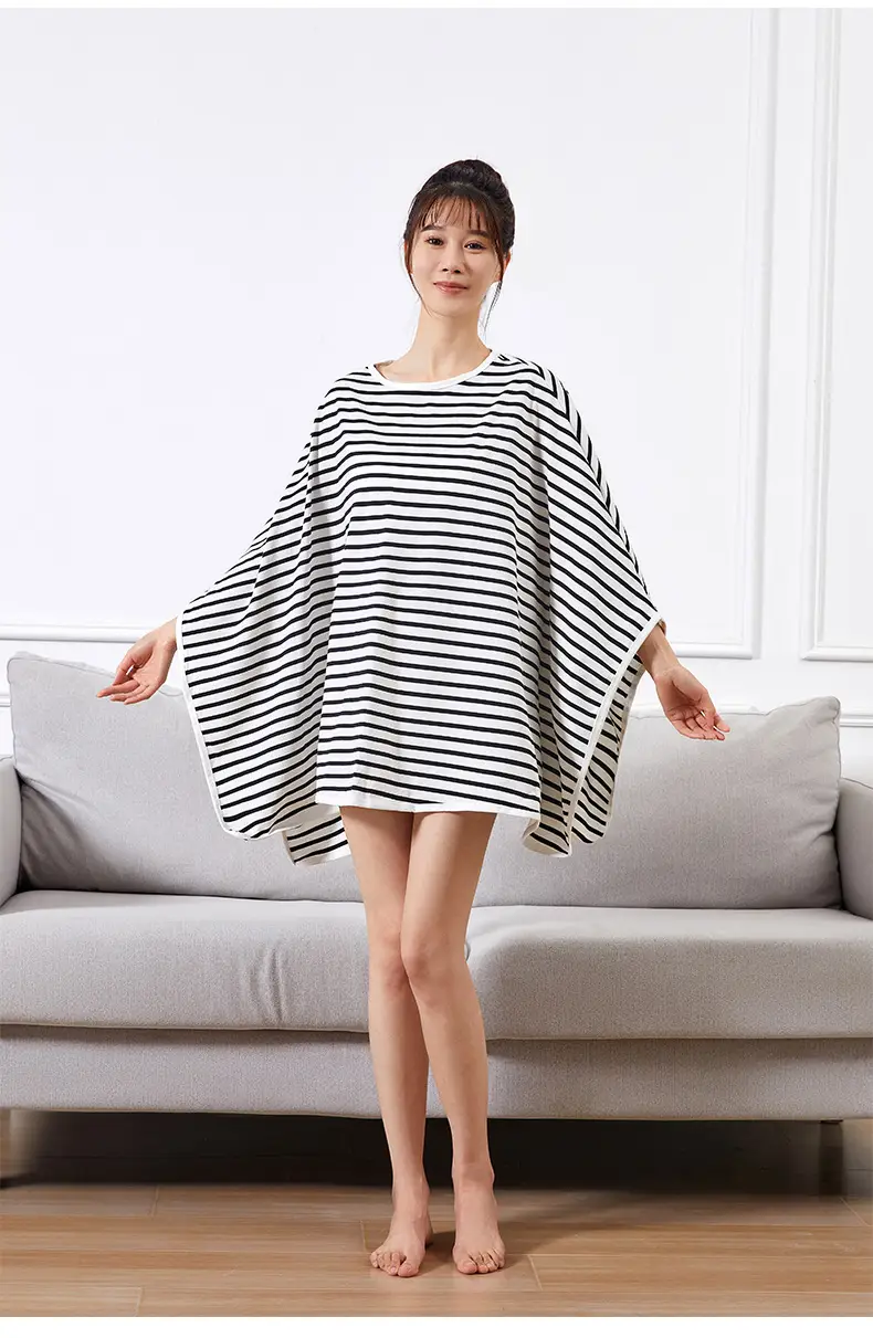 Cotton Striped Breastfeeding Shawl Spring Autumn Cover — feature 19