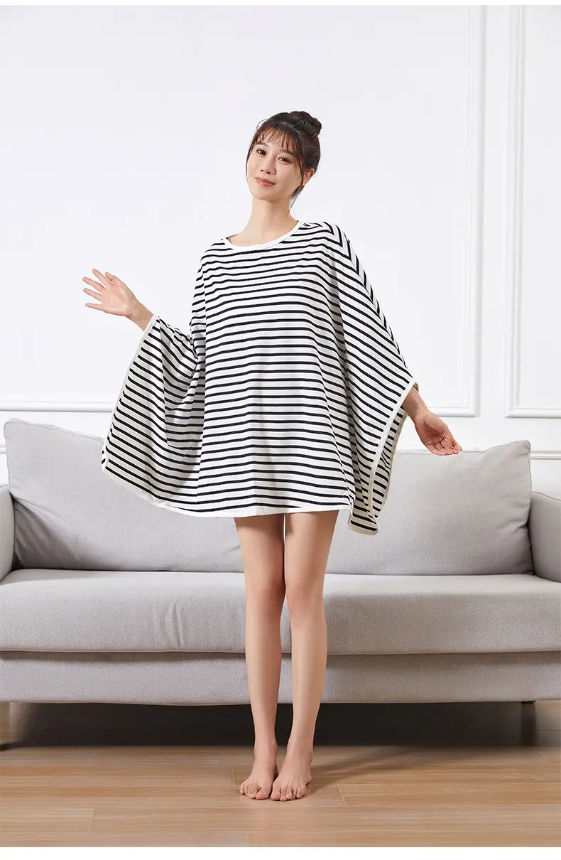 Cotton Striped Breastfeeding Shawl Spring Autumn Cover — feature 20