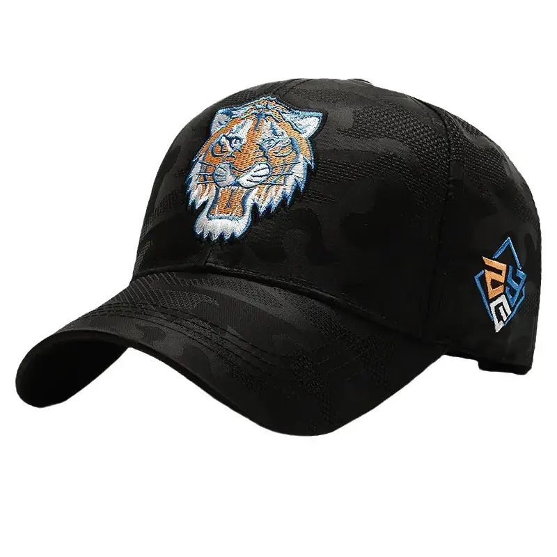 Women's Korean Style Tiger Head Cap Black - Image 6