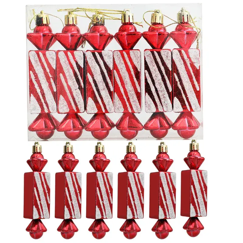 Red Square Electroplating Christmas Candy Gift Box 6 Pcs - Image 4