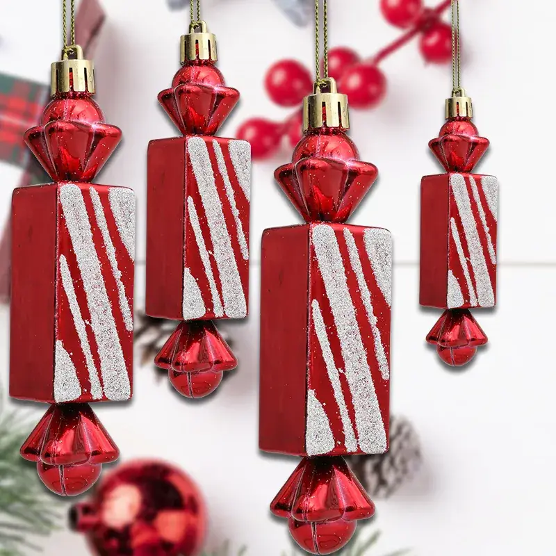 Red Square Electroplating Christmas Candy Gift Box 6 Pcs - Image 5