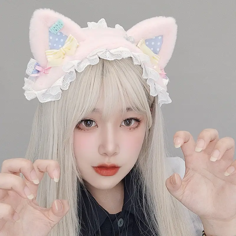 Plush Cat Ear Hair Accessories Bow Hairpin