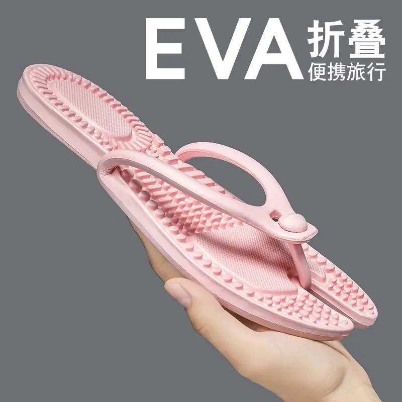 EVA Foldable Travel Flip Flops White Plus Size