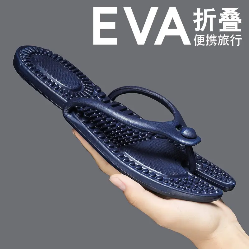 EVA Foldable Travel Flip Flops White Plus Size