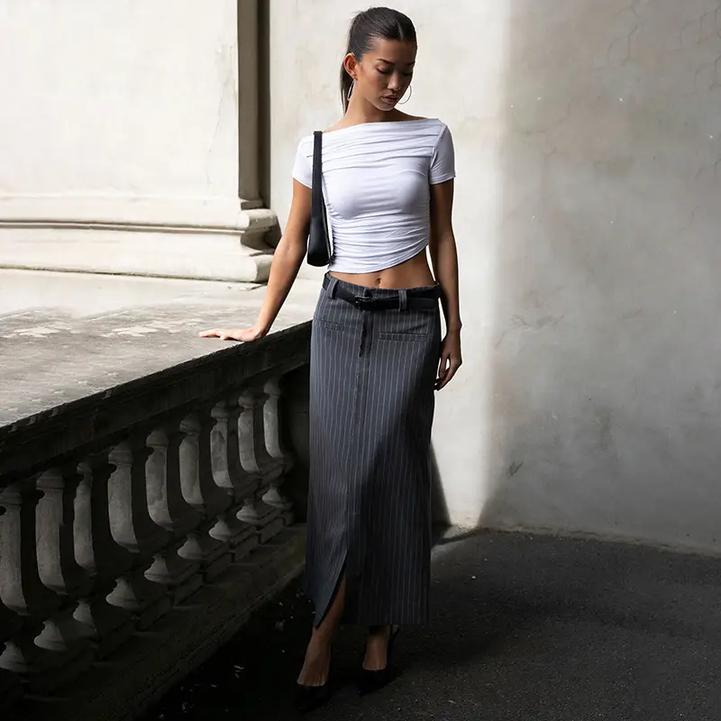 White Cross-Border Women's Crop Top T-Shirt Spring Autumn Ins — feature 31