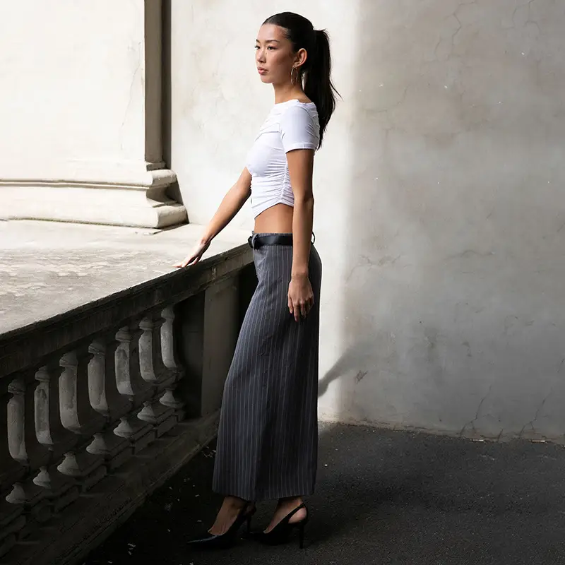 White Cross-Border Women's Crop Top T-Shirt Spring Autumn Ins — feature 32