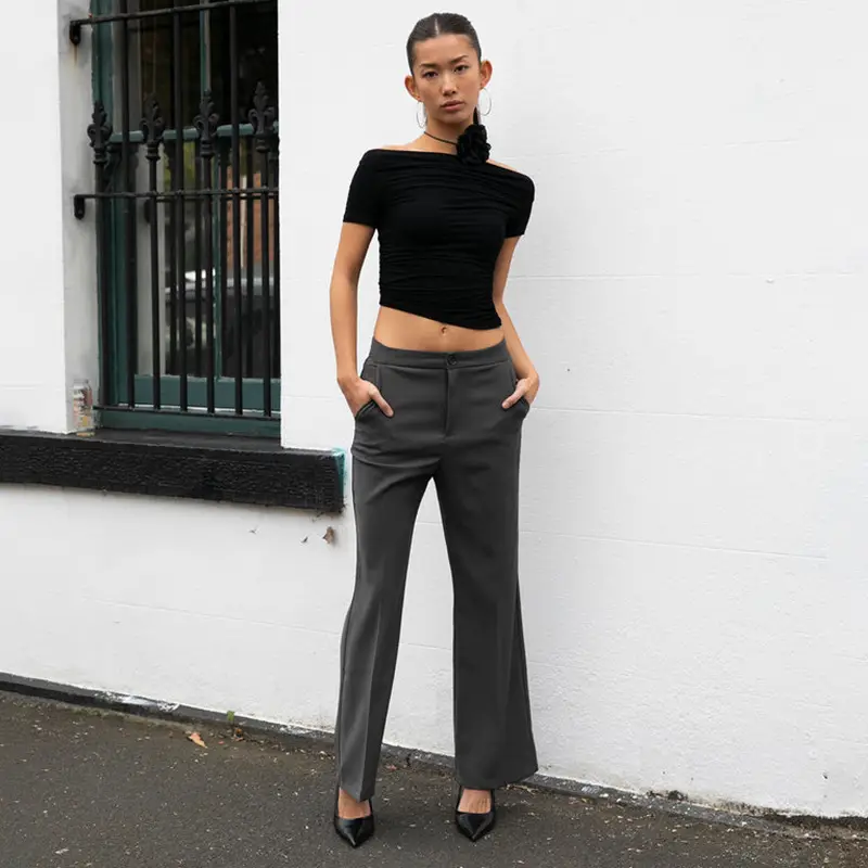 White Cross-Border Women's Crop Top T-Shirt Spring Autumn Ins — feature 37