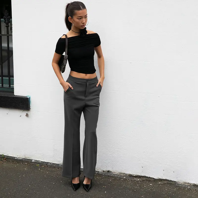 White Cross-Border Women's Crop Top T-Shirt Spring Autumn Ins — feature 38