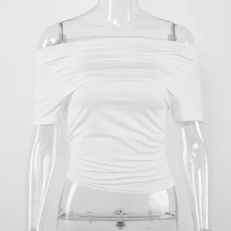 White Cross-Border Women's Crop Top T-Shirt Spring Autumn Ins — feature 44
