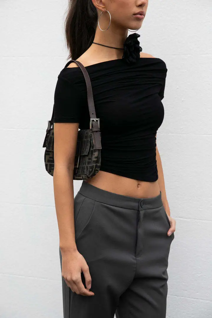 White Cross-Border Women's Crop Top T-Shirt Spring Autumn Ins - Image 2