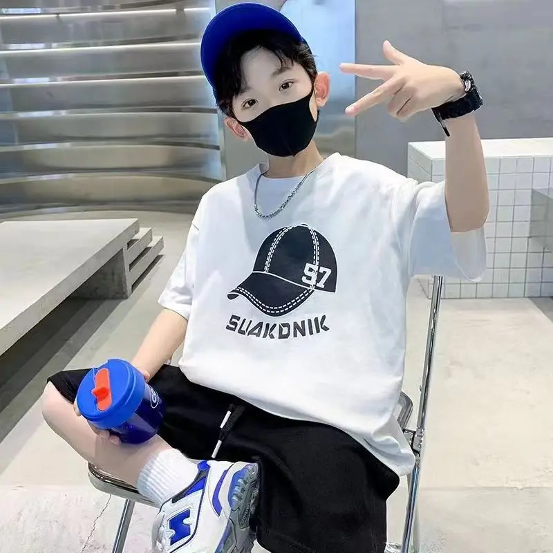 Boys White NBA Graphic T-Shirt Medium Summer Wear - Image 2