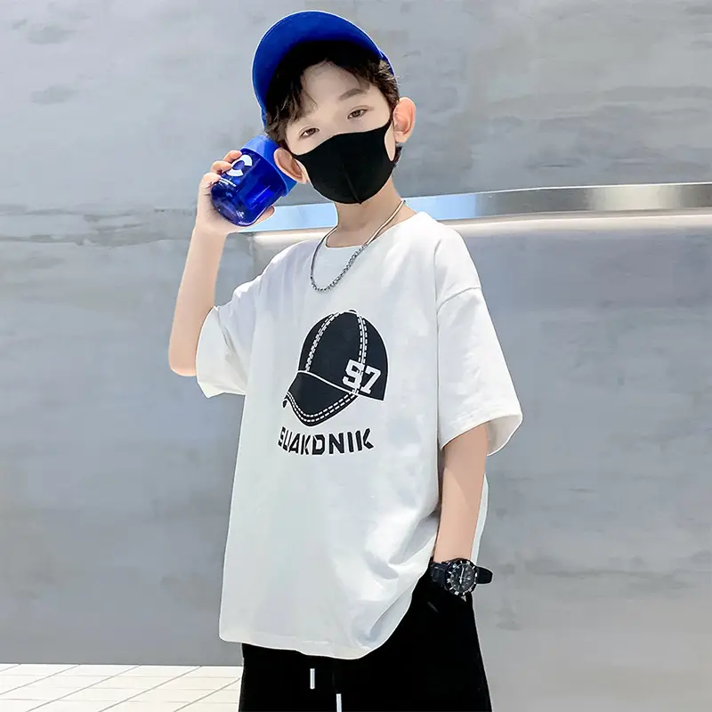 Boys White NBA Graphic T-Shirt Medium Summer Wear - Image 3