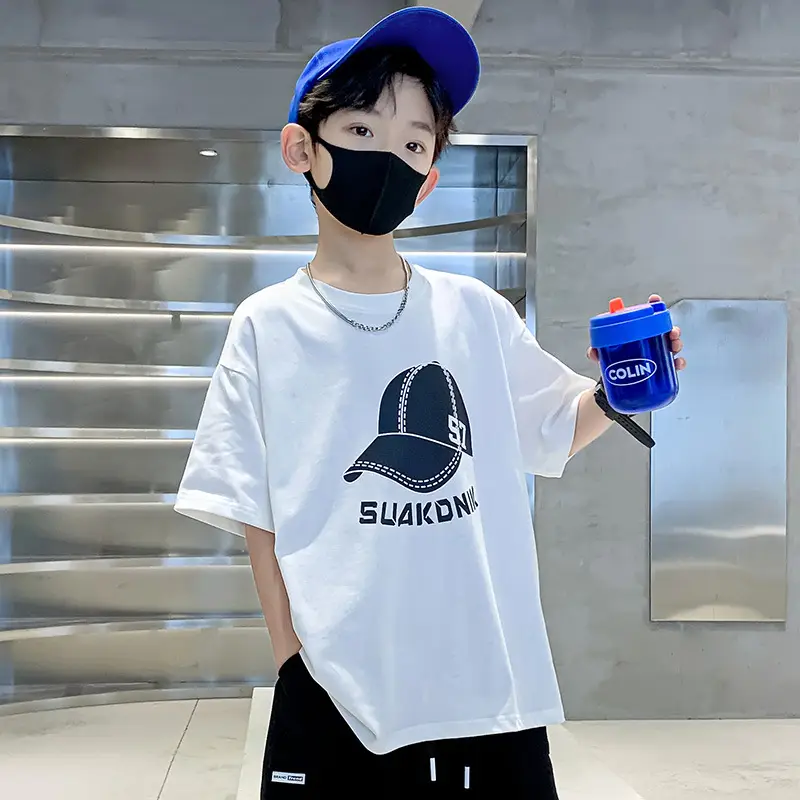 Boys White NBA Graphic T-Shirt Medium Summer Wear - Image 4