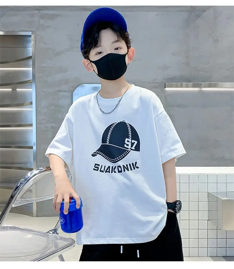 Boys White NBA Graphic T-Shirt Medium Summer Wear — feature 10
