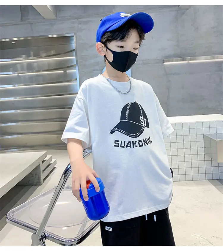 Boys White NBA Graphic T-Shirt Medium Summer Wear — feature 11