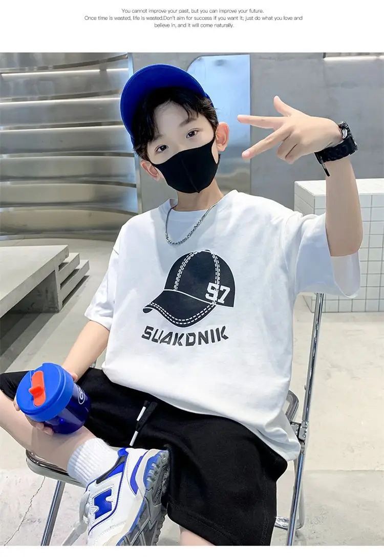 Boys White NBA Graphic T-Shirt Medium Summer Wear — feature 6
