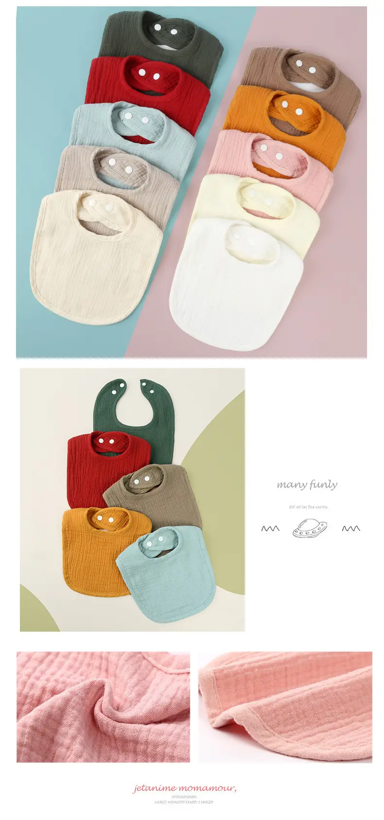 Green U-Shape Pure Cotton Baby Bib for Kids — feature 25