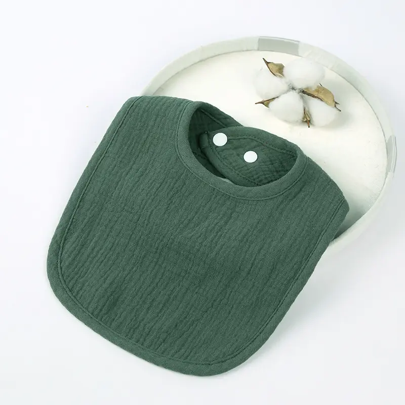 Green U-Shape Pure Cotton Baby Bib for Kids