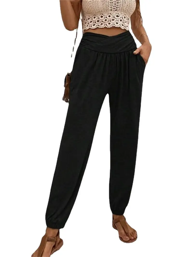 Women's Olive Green High Waist Leggings Pants - Image 10