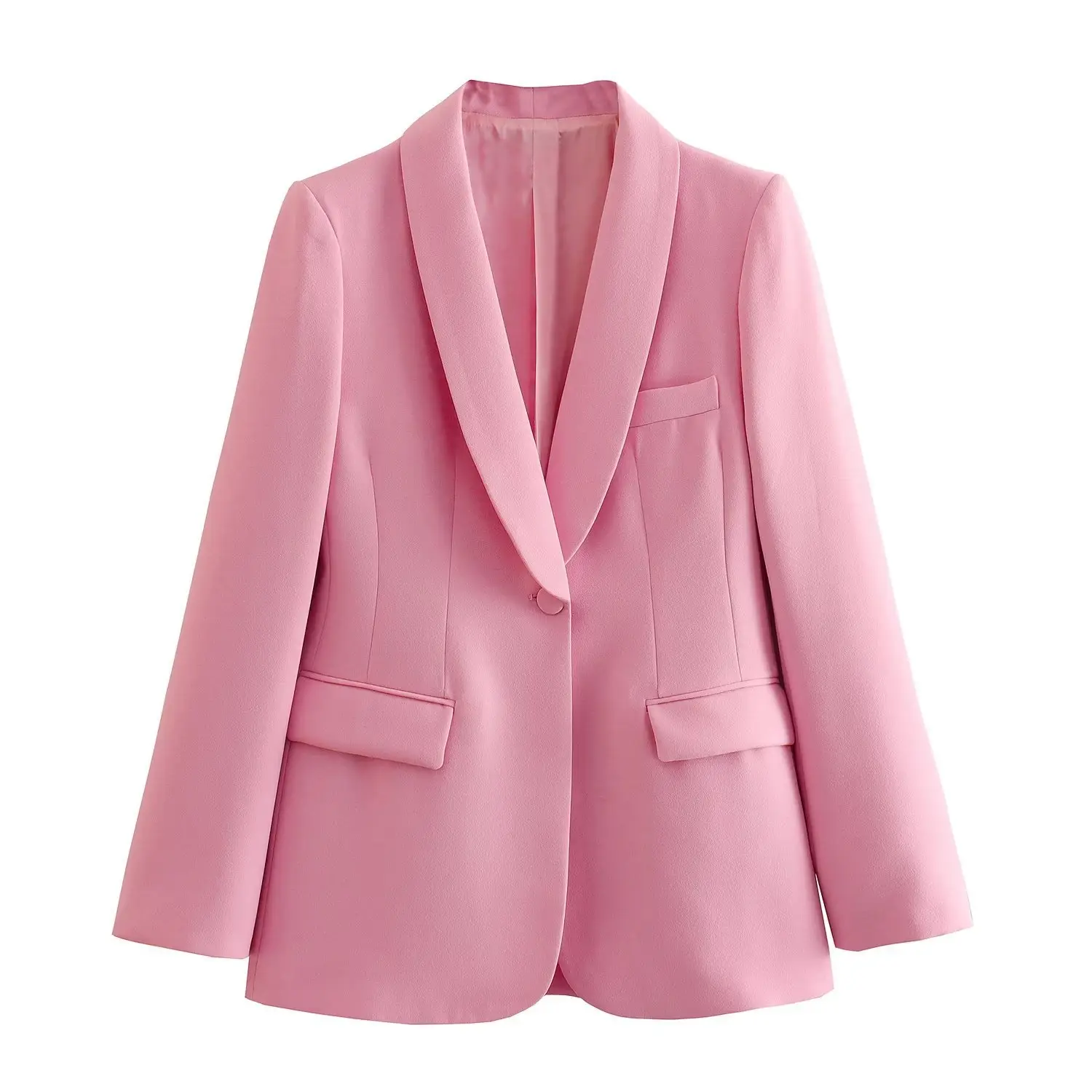 Pink High Waist Loose Pants Suit 2729187 — feature 7