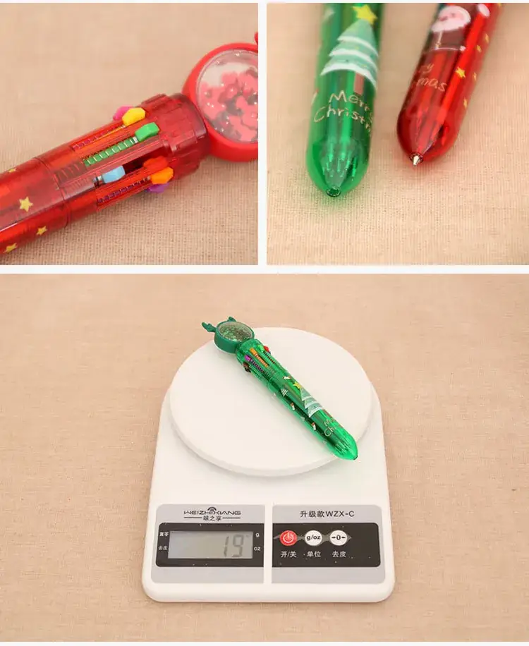 Christmas Sequins Press 10 Color Ballpoint Pen for Kids — feature 10