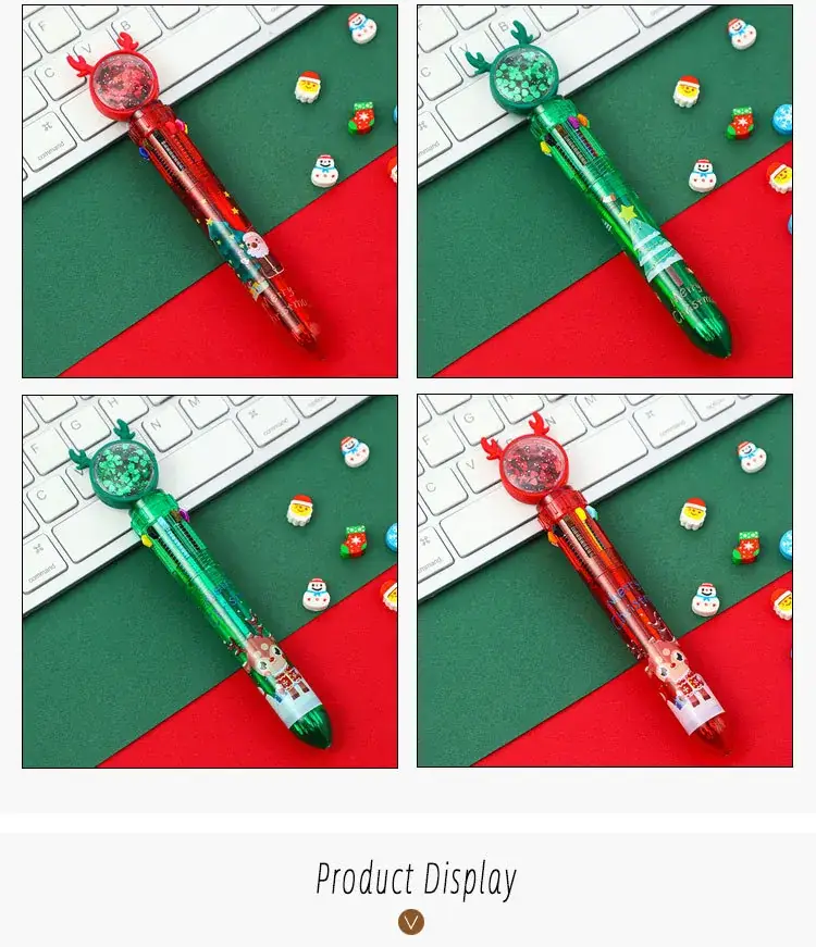 Christmas Sequins Press 10 Color Ballpoint Pen for Kids — feature 4