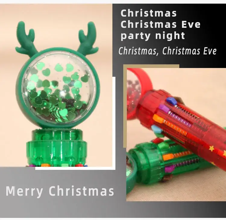 Christmas Sequins Press 10 Color Ballpoint Pen for Kids — feature 6