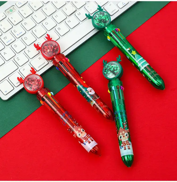 Christmas Sequins Press 10 Color Ballpoint Pen for Kids — feature 8