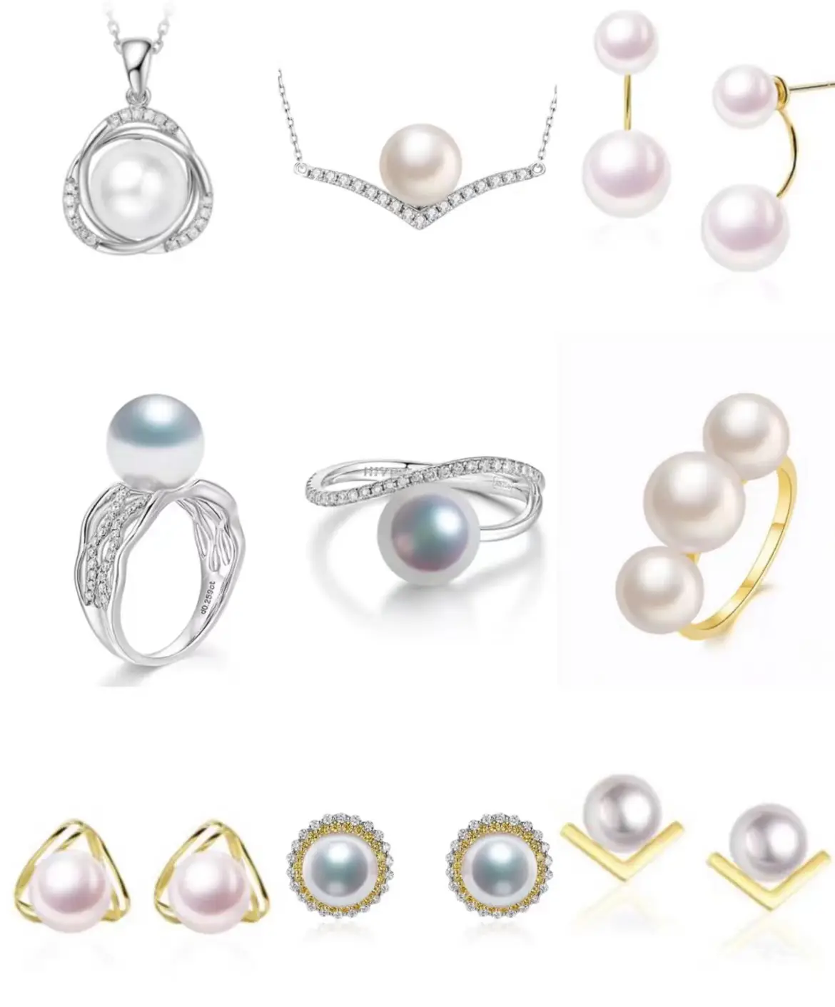 Pearl Rings Set with Gold Plated Design — feature 5