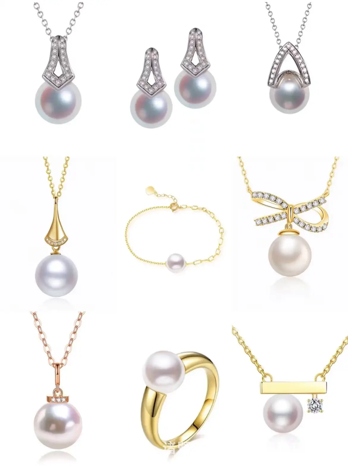 Pearl Rings Set with Gold Plated Design — feature 6