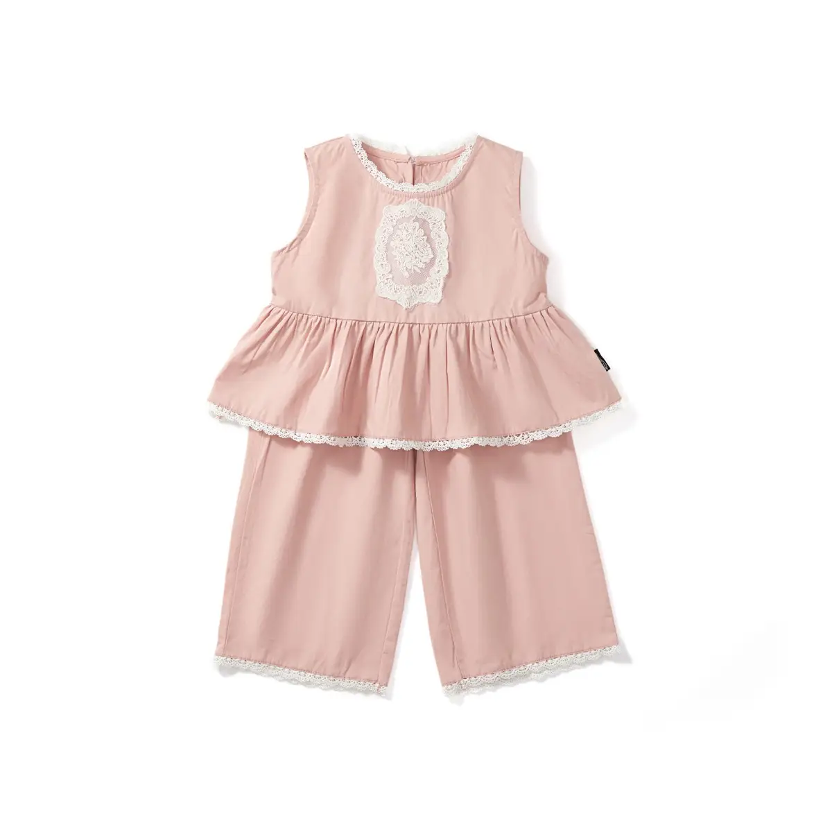 South Korea Girls Sweet Pink 2-Piece Suit Baby Lace Sleeveless - Image 11
