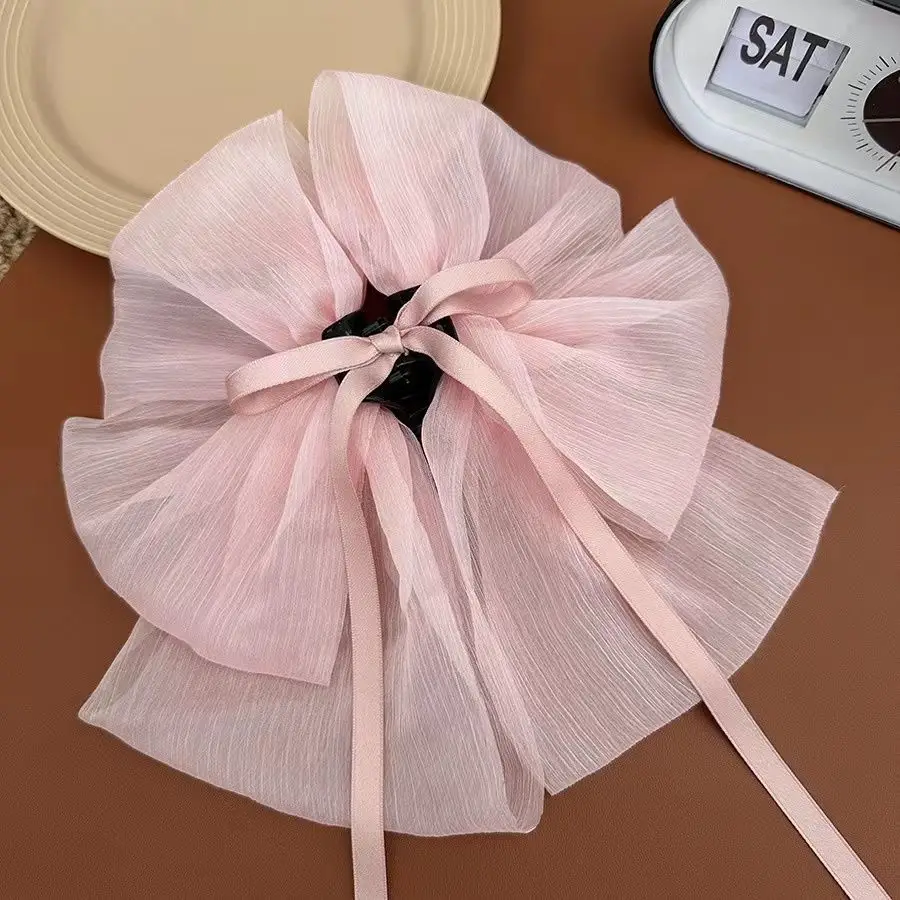 French Style Chiffon Hairpin with White Ribbon — feature 15