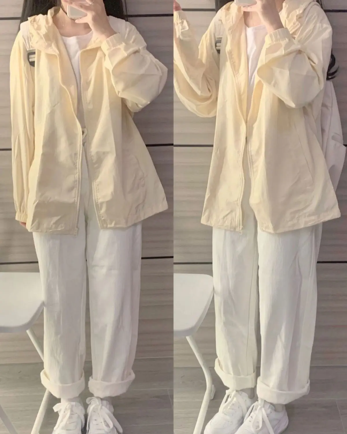 2025 Korean Style Zipper Sunscreen Suit Milk Yellow Women — feature 10