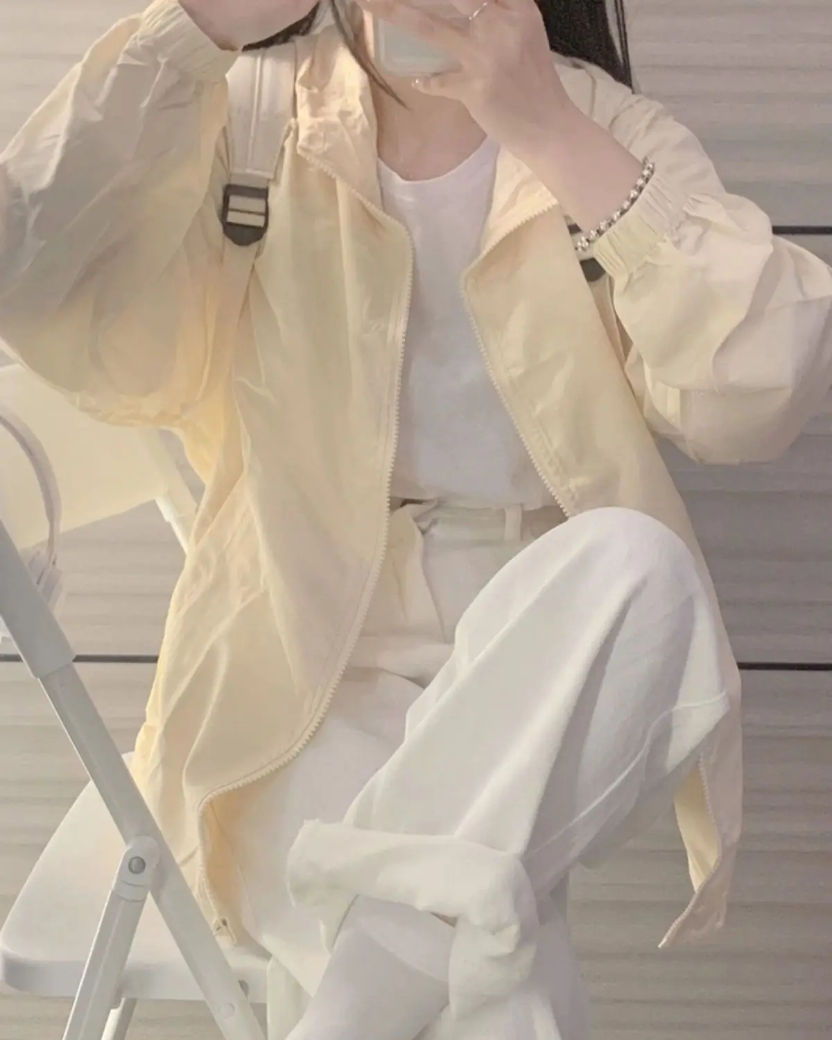 2025 Korean Style Zipper Sunscreen Suit Milk Yellow Women — feature 8