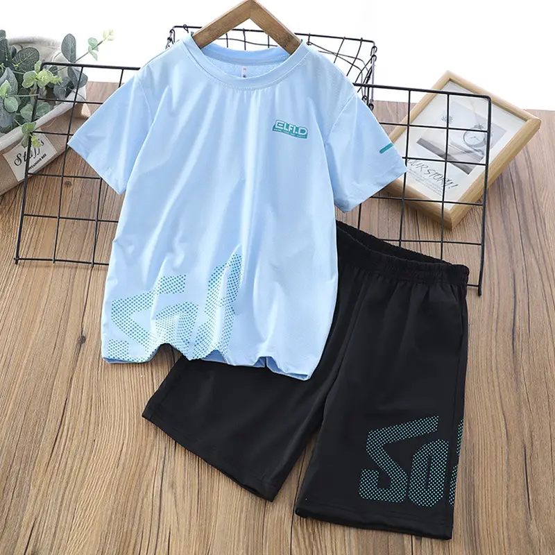 Children's White Black Shorts Set 2025 Summer