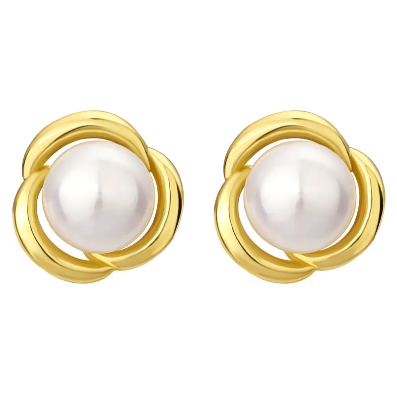 Korean Pearl Flower Earrings for Women
