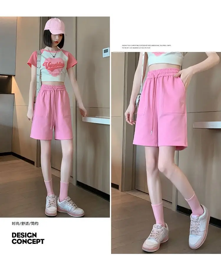 Pink Heart Print Girls Shorts Summer 2025 — feature 10