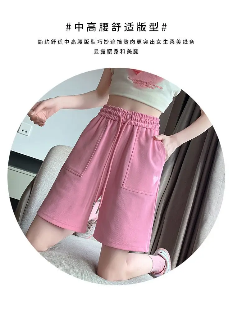 Pink Heart Print Girls Shorts Summer 2025 — feature 3