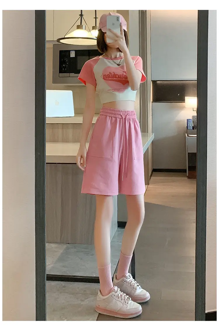 Pink Heart Print Girls Shorts Summer 2025 — feature 9