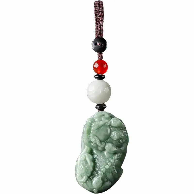 Natural Jade Car Key Pendant with Elegant Design - Image 7