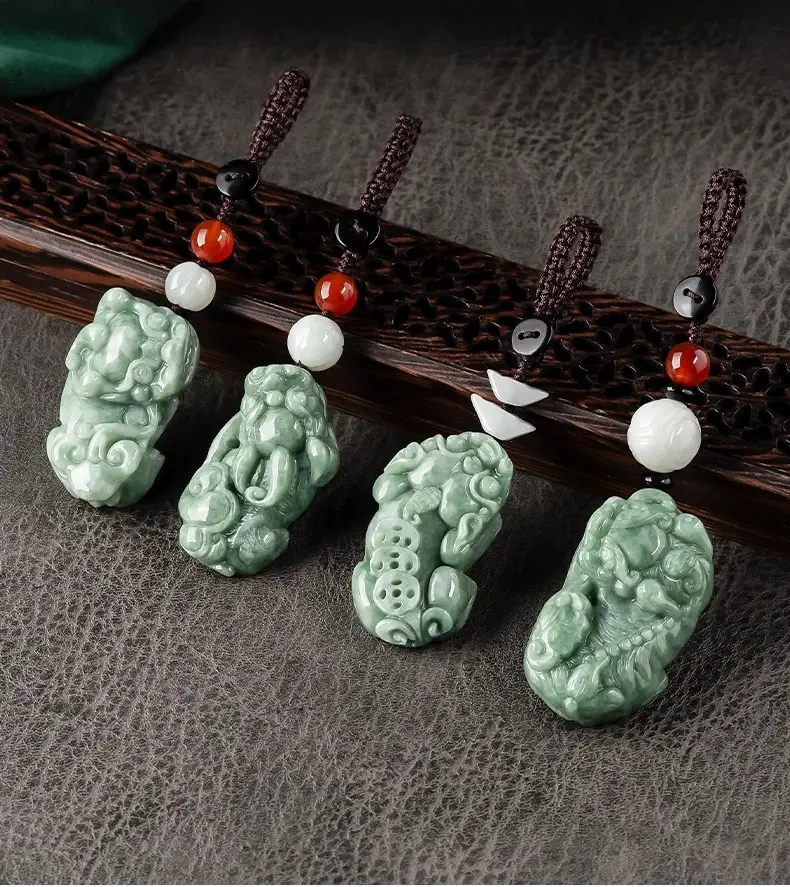 Natural Jade Car Key Pendant with Elegant Design — feature 2