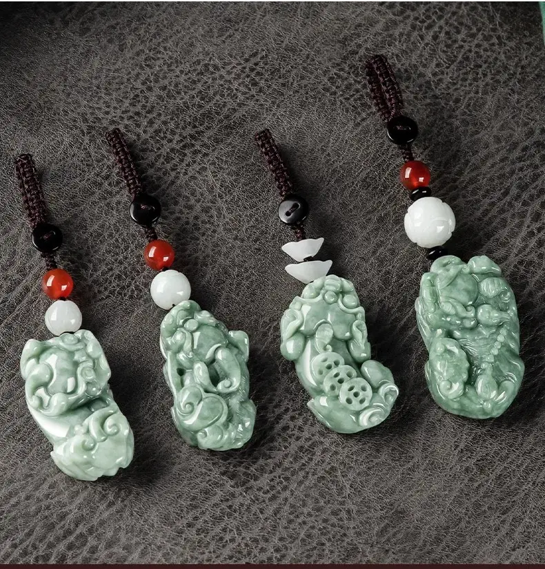 Natural Jade Car Key Pendant with Elegant Design — feature 5