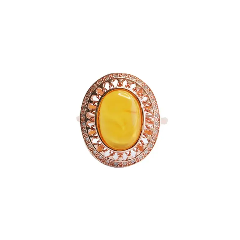 Guan Yu Natural Amber Ring Full Honey Wax Factory Wholesale - Image 6