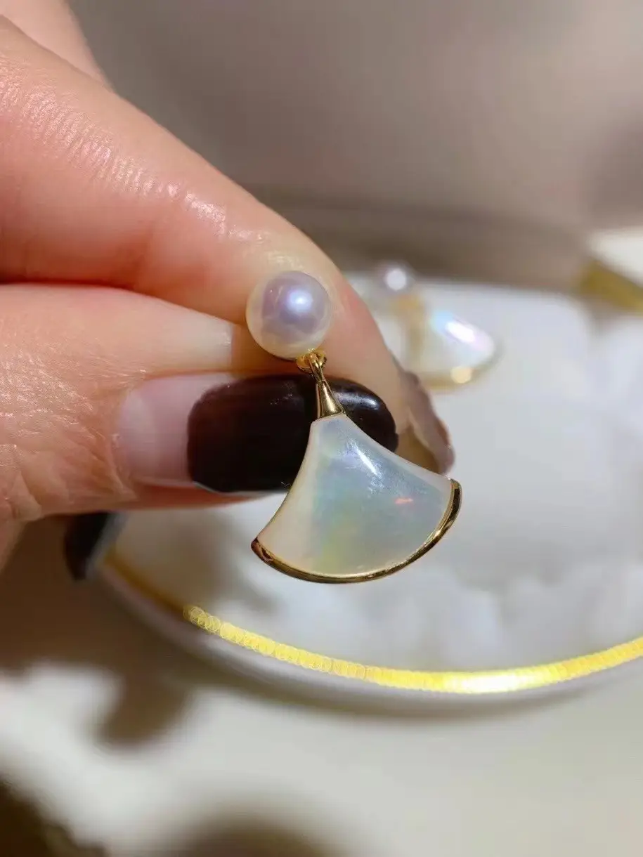 S925 Gold Pearl Heart Necklace with Sea Mother-of-Pearl Design — feature 10