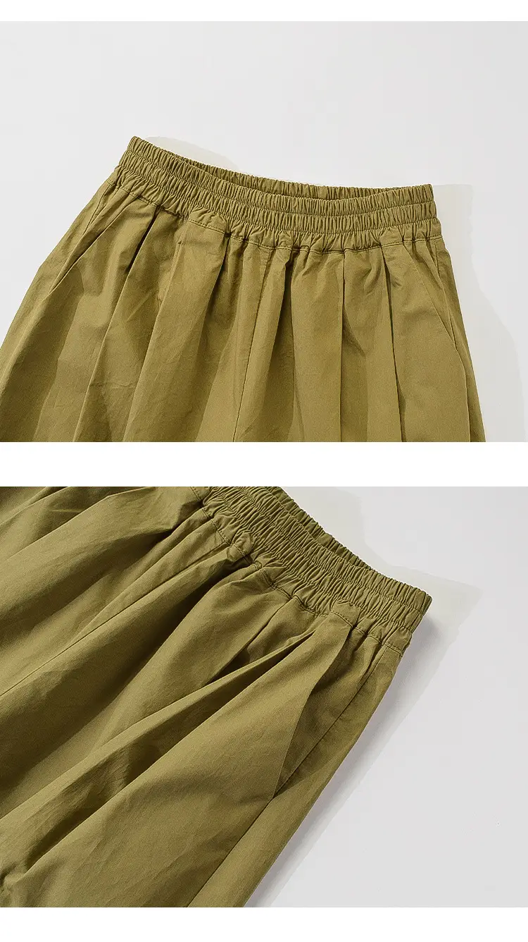 Girls 2-Piece Summer Suit Olive Green Thin Cotton Set — feature 5