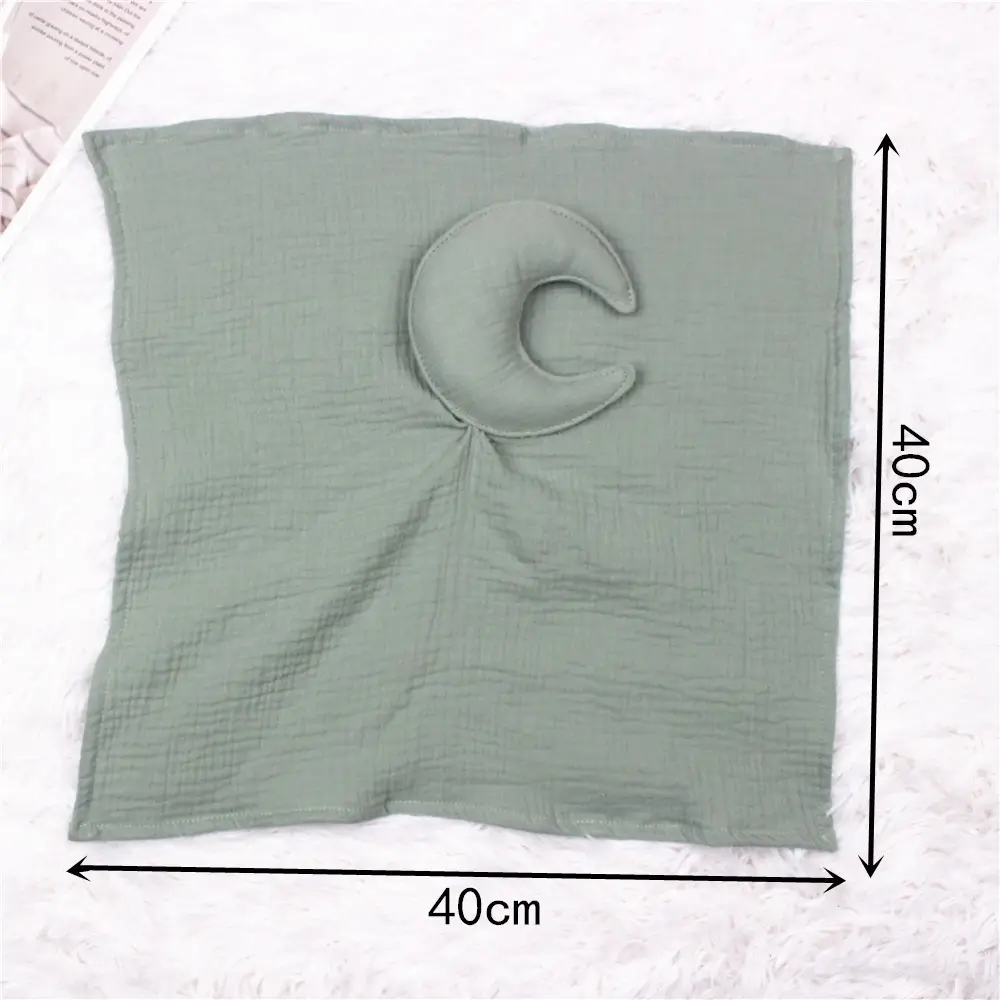 Gray Star Moon Baby Towel Cotton Blanket — feature 1